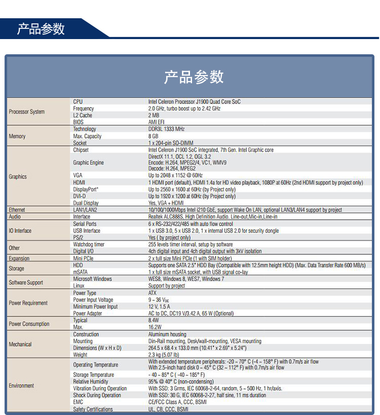 全新研華 無風(fēng)扇嵌入式工控機(jī) 豐富IO ARK-2000系列 ARK-2121F
