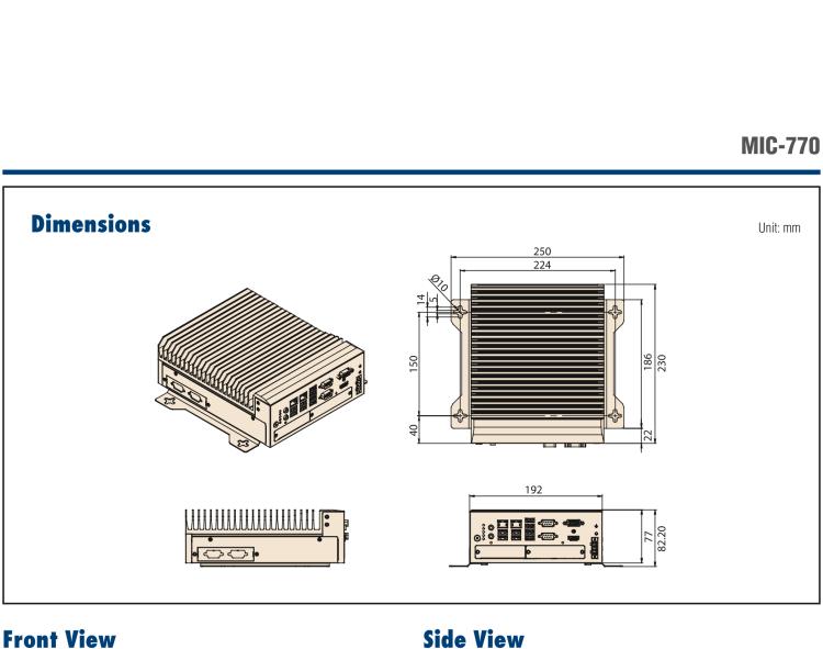 研華MIC-770 Intel? 第八/九代Core? i 臺(tái)式機(jī)處理器 (LGA 1151)緊湊型無風(fēng)扇系統(tǒng)
