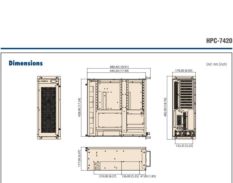 研華HPC-7420 用于EE-ATX/EATX/ATX主板的4U 短深度服務(wù)器機(jī)箱，帶有11個(gè)FH/FL擴(kuò)展插槽