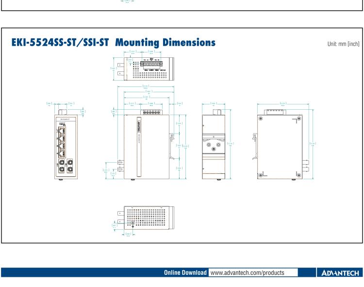 研華EKI-5524MMI 2光4電百兆ProView(組態(tài))系列工業(yè)以太網(wǎng)交換機(包含單模/多模、SC/ST接口)