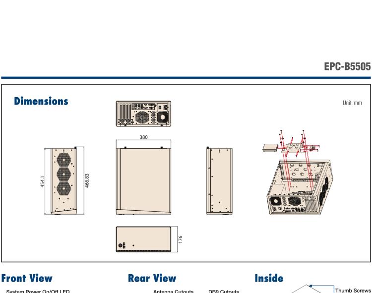 研華EPC-B5505 適配Intel? 第6/7代 Core ? i/Xeon E3系列處理器，搭載H110芯片組。標準4U上架，廣泛適用于各種行業(yè)。