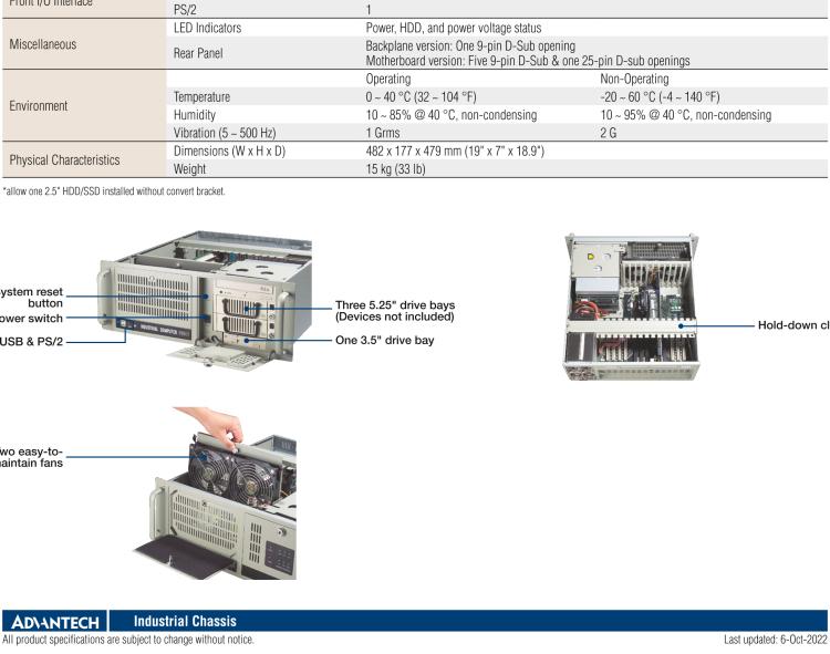 研華IPC-610-H 4U上架式機箱，支持LED指示 & 聲音警報通知