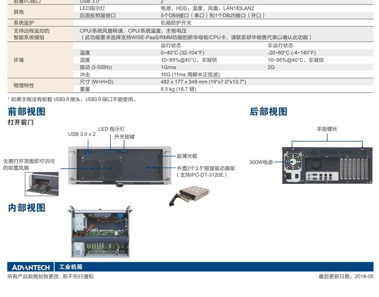 研華IPC-941 348mm深度緊湊型4U機架式機箱，支持ATX主板