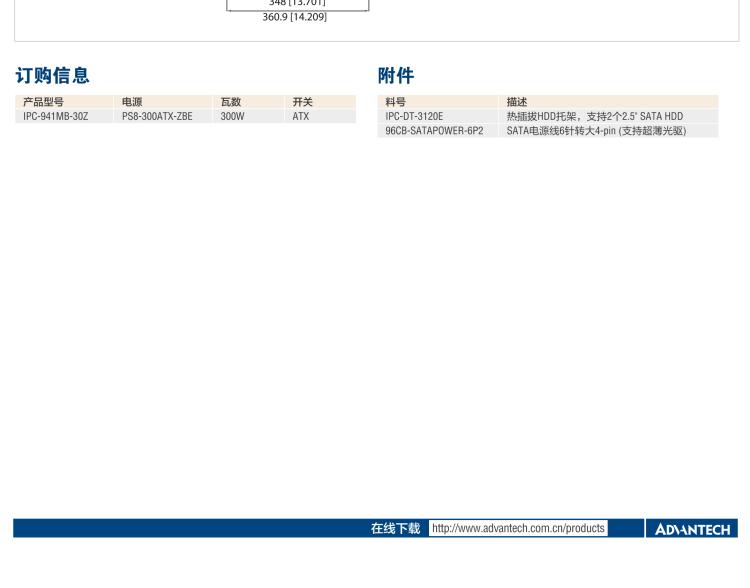 研華IPC-941 348mm深度緊湊型4U機架式機箱，支持ATX主板