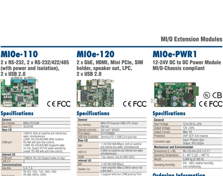 研華MIOe-210 4xRS232/422/485, 2xRS422/485, 8-bit GPIO，兼容3.5寸MIO單板