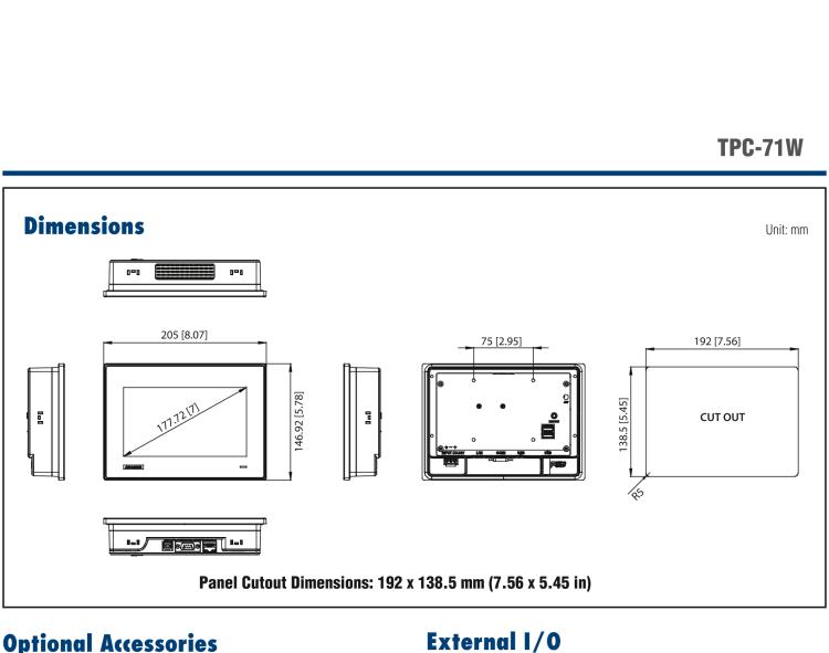 研華TPC-71W 7寸觸摸屏電腦，搭載ARM Cortex?-A9處理器