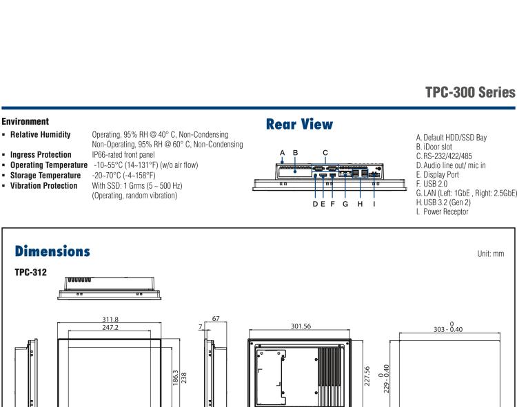 研華TPC-315 15英寸XGA TFT LED LCD觸摸屏電腦，搭載第八代Intel?Core? i3/ i5/ i7處理器，內(nèi)置8G DDR4 RAM