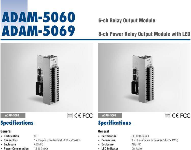 研華ADAM-5060 6路繼電器輸出模塊